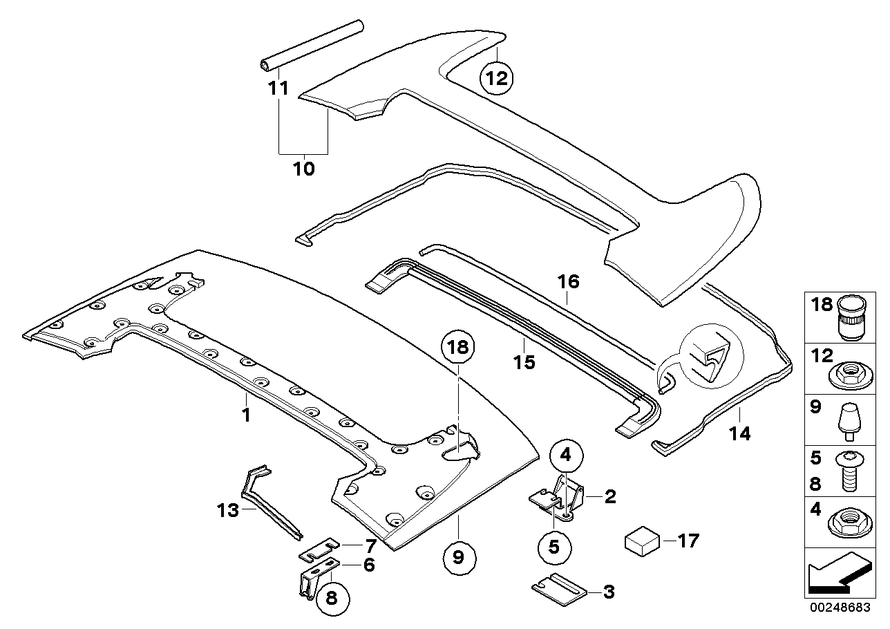 Genuine BMW 51257009573 E64 Catch Bracket (Inc. 645Ci, Drophead & 650i)