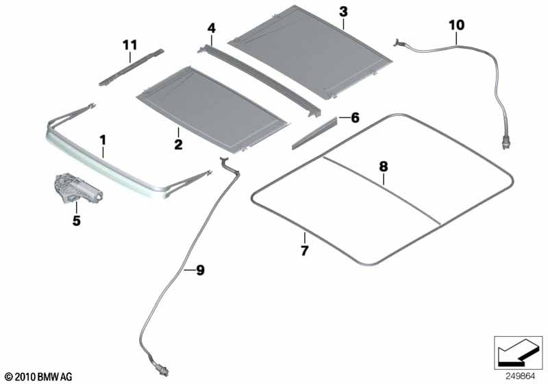 Genuine BMW 54107256365 Gasket, Glass Cover, Rear
