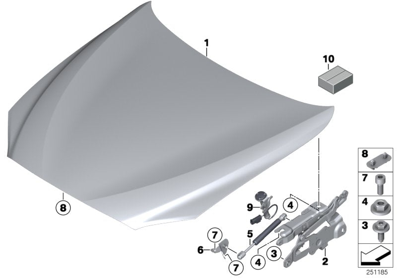 Genuine BMW 41617228974 Hood (Inc. 650i, 650iX & 640dX)