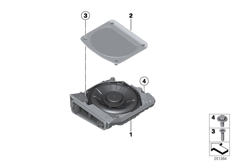 Genuine BMW 65132622565 G20 G21 Central Bass, Left STEREO (Inc. 330dX, M340i & 330iX)