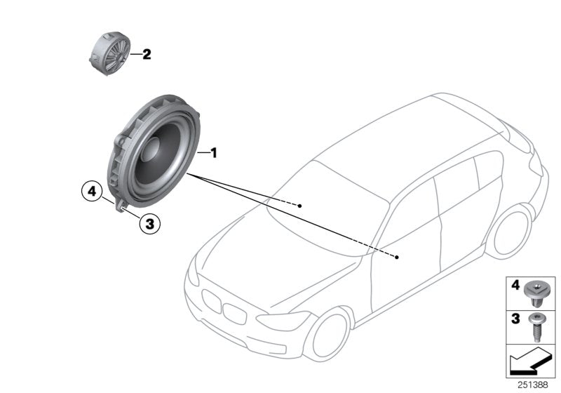 Genuine BMW 65132622469 F93 F40 G20 Top-Hifi Mid-Range Loudspeaker (Inc. 120dX, M235iX & 330e)
