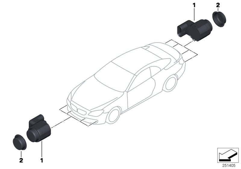 Genuine BMW 66209235139 Ultrasonic Sensor, Vermilion Red WA82 (Inc. 650i, Alpina B6 & X3 20iX)