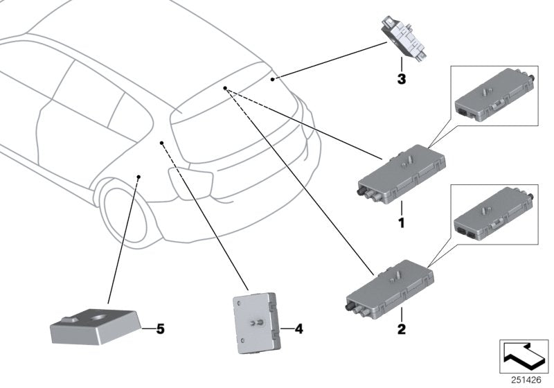 Genuine BMW 65209325735 Back-Up Antenna