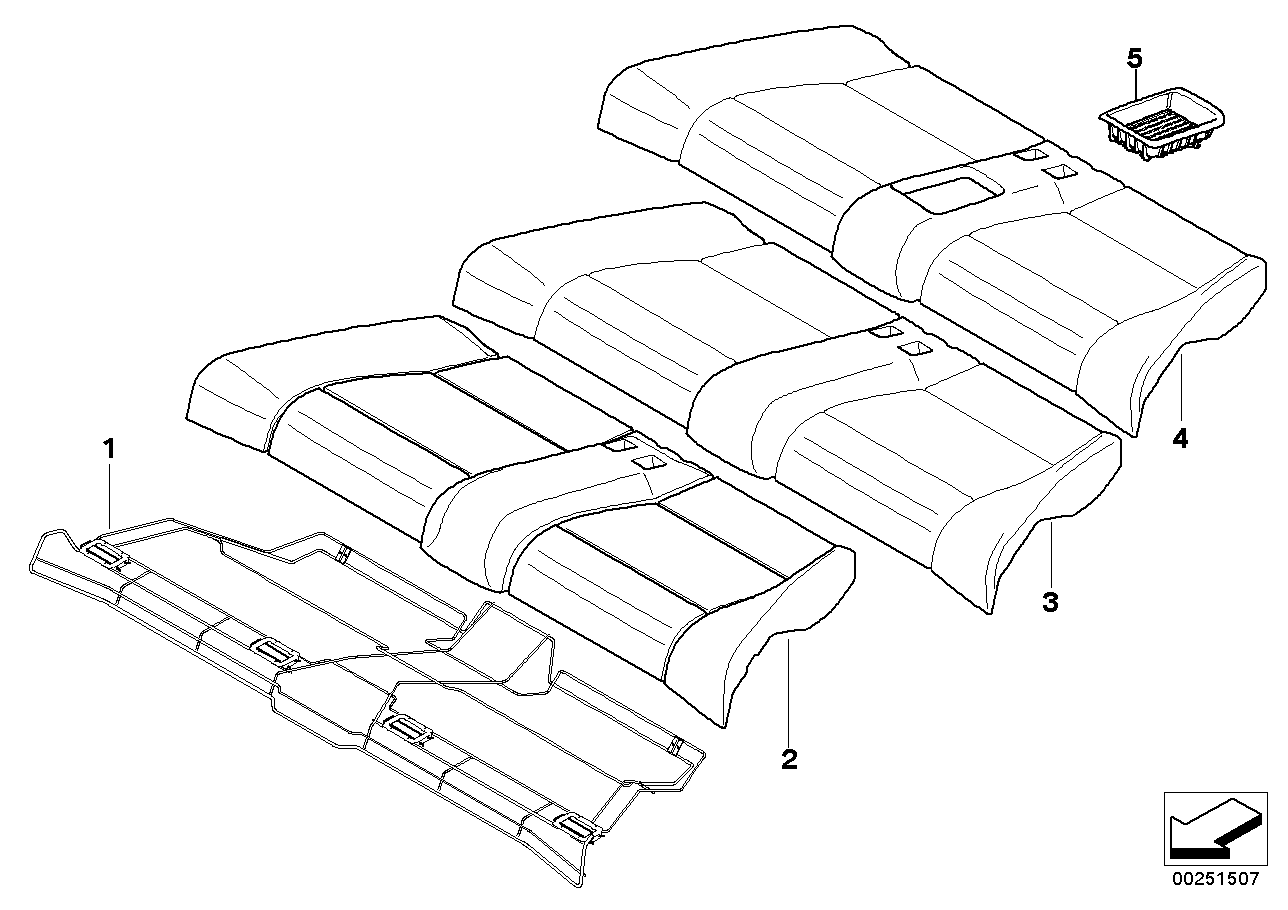 Genuine BMW 52209139414 E88 Seat Cover Cloth ANTHRAZIT (Inc. 118i, 118d & 120d)
