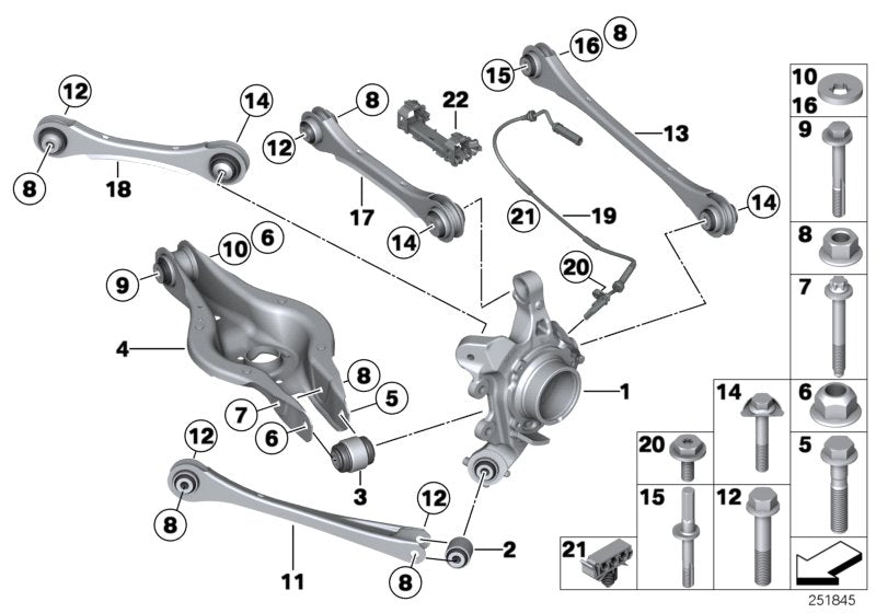 Genuine BMW 33308417015 Trailing Arm M235I RACING (Inc. M235i Racing)