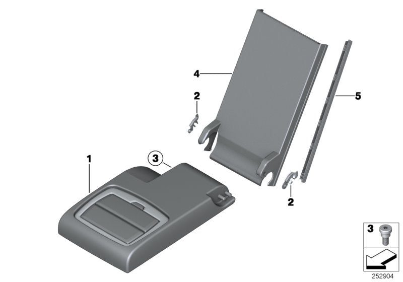 Genuine BMW 52207256242 F25 Armrest, Rear Center OYSTER (Inc. X3)