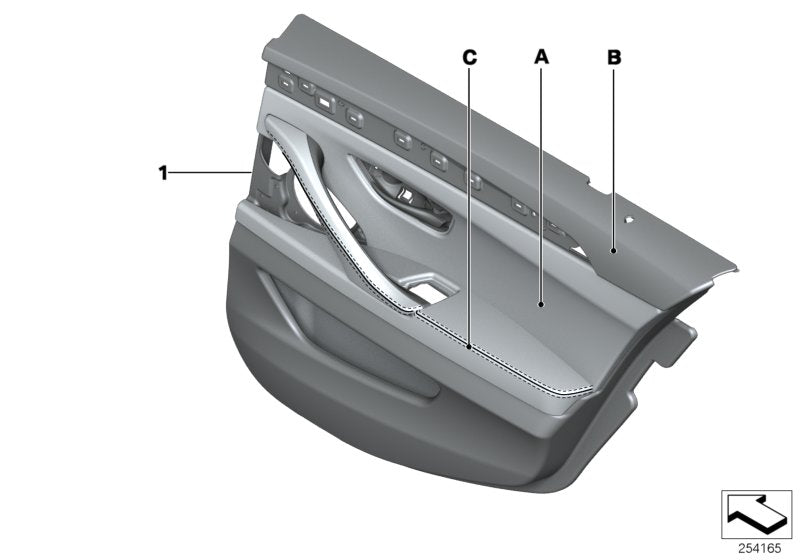 Genuine BMW 51428032994 Door Trim Panel, Rear, Right INDIVIDUAL (Inc. 520d ed, 520i & 530d)