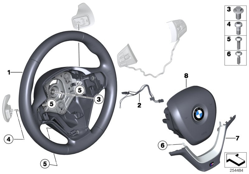 Genuine BMW 32307845807 F25 F26 M Sprt St. Wheel, Leather, Shift Paddles (Inc. X4)