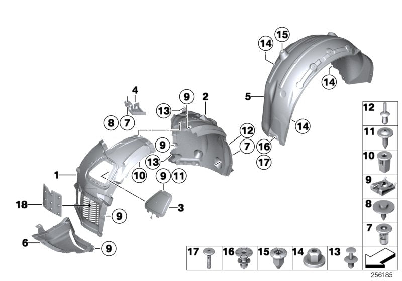 Genuine BMW 51717276184 Cover, Wheell Housing, Rear Right (Inc. 650i, Alpina B6 & 640i)