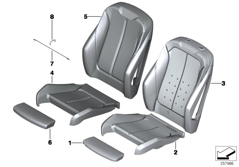 Genuine BMW 52107328994 Leather Cover Sport Backrest Right VENETOBEIGE (Inc. 430dX, 430iX & 440i)