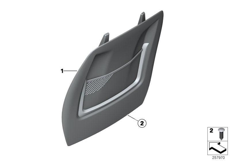 Genuine BMW 52107288401 Imitation Leather Rear Panel With Pocket OYSTER (Inc. 328dX, 335dX & 418d)