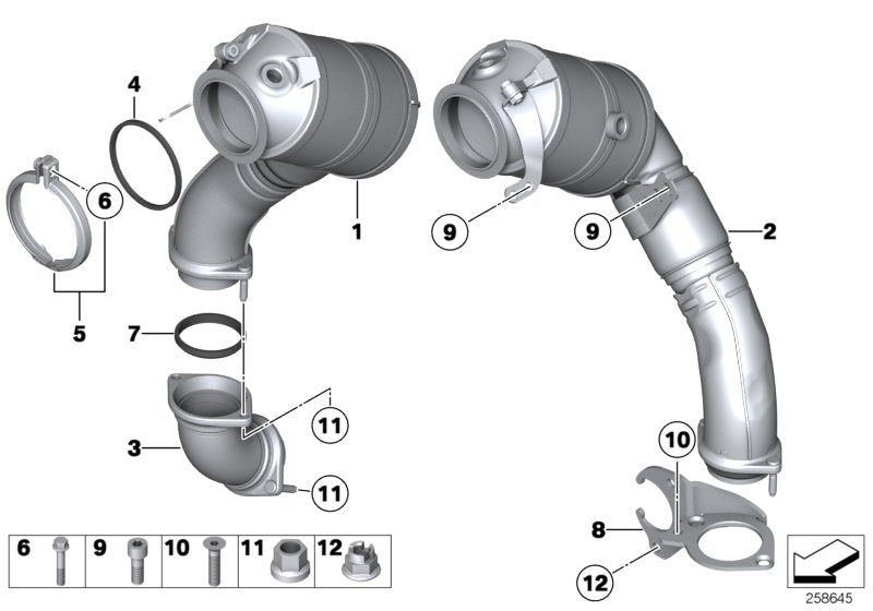 Genuine BMW 18307577826 E71 E72 E70 Front Pipe (Inc. X6 M, Hybrid X6 & X5 50iX)