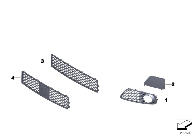 Genuine BMW 51118050055 Grill, Air Intake, Left M (Inc. 530d 155kW, 530dX & 550iX 4.4)
