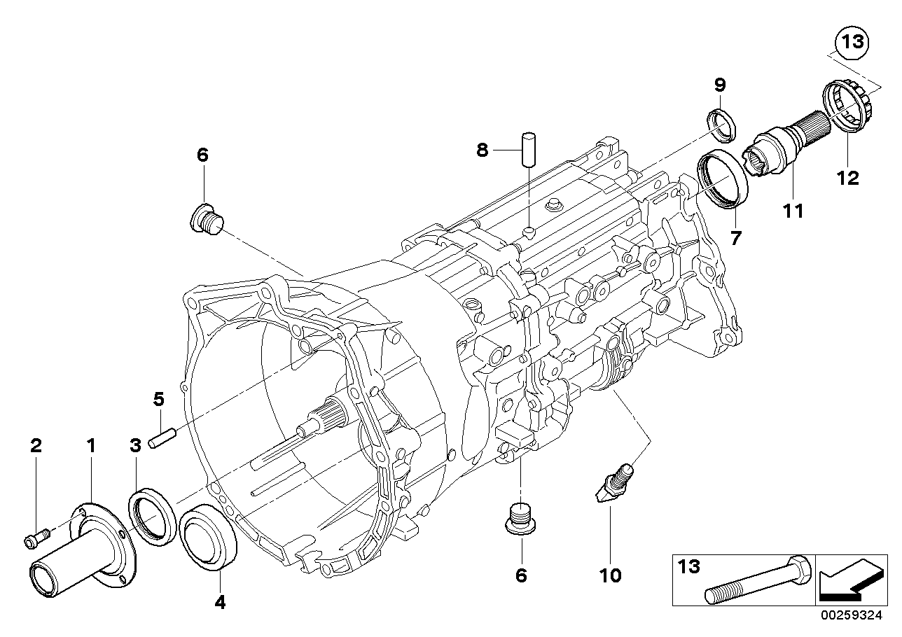 Genuine BMW 23117551424 E46 E83 Adapter Shaft (Inc. X3)