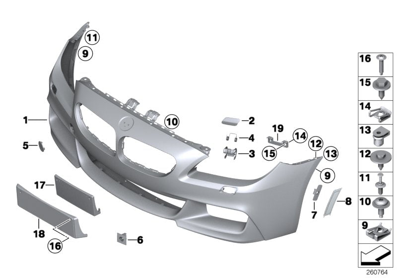 Genuine BMW 51112221615 Set Of Mounts For Pdc Sensor, Front M - PDC (Inc. 640iX, 640dX & 640i)
