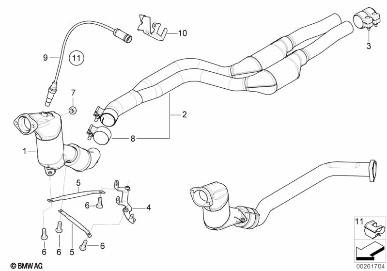 Genuine BMW 18307786161 Rp Catalytic Converter
