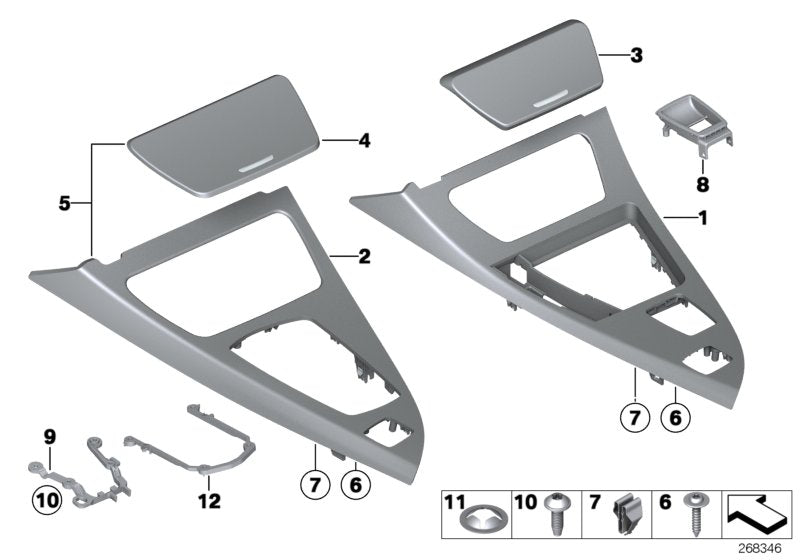 Genuine BMW 51169242726 Set Of Decor Covers, Wood, Poplar Grain Left hand drive (Inc. 650iX, 640iX & 650iX 4.0)
