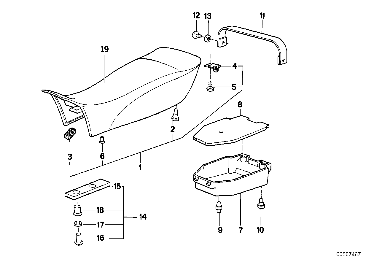 Genuine BMW 52532324830 Double Seat Bench SCHWARZ (Inc. R 100 R)