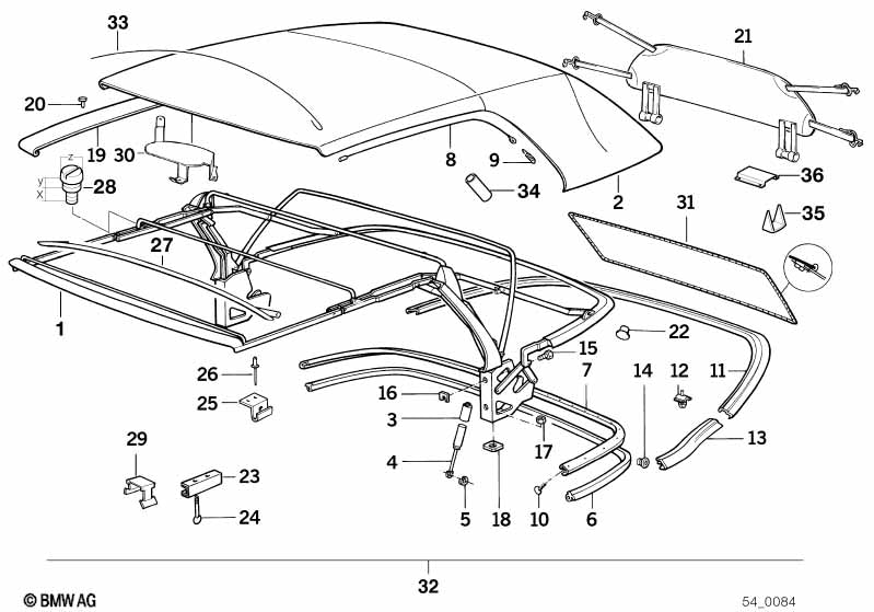 Genuine BMW 54348134878 Cover, Folding Top DUNKELBLAU