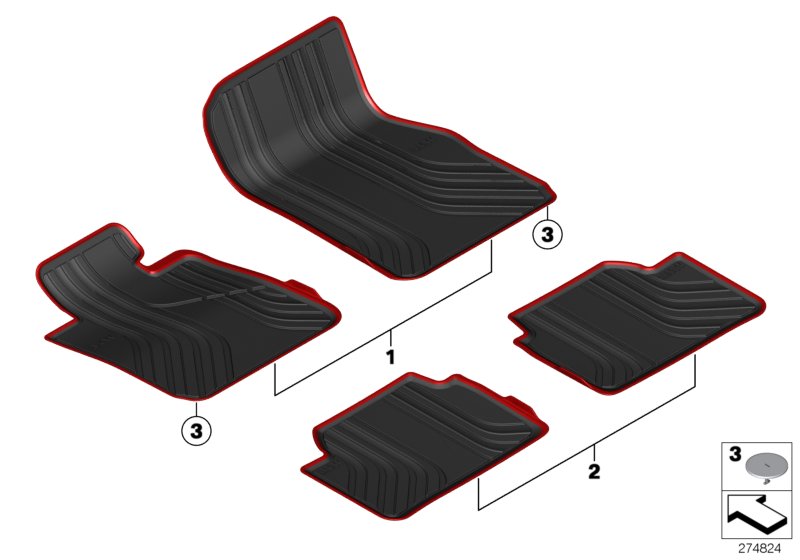 Genuine BMW 51472339848 Floormat, All-Weather, Rhd Front RHD, ANTHRAZIT
