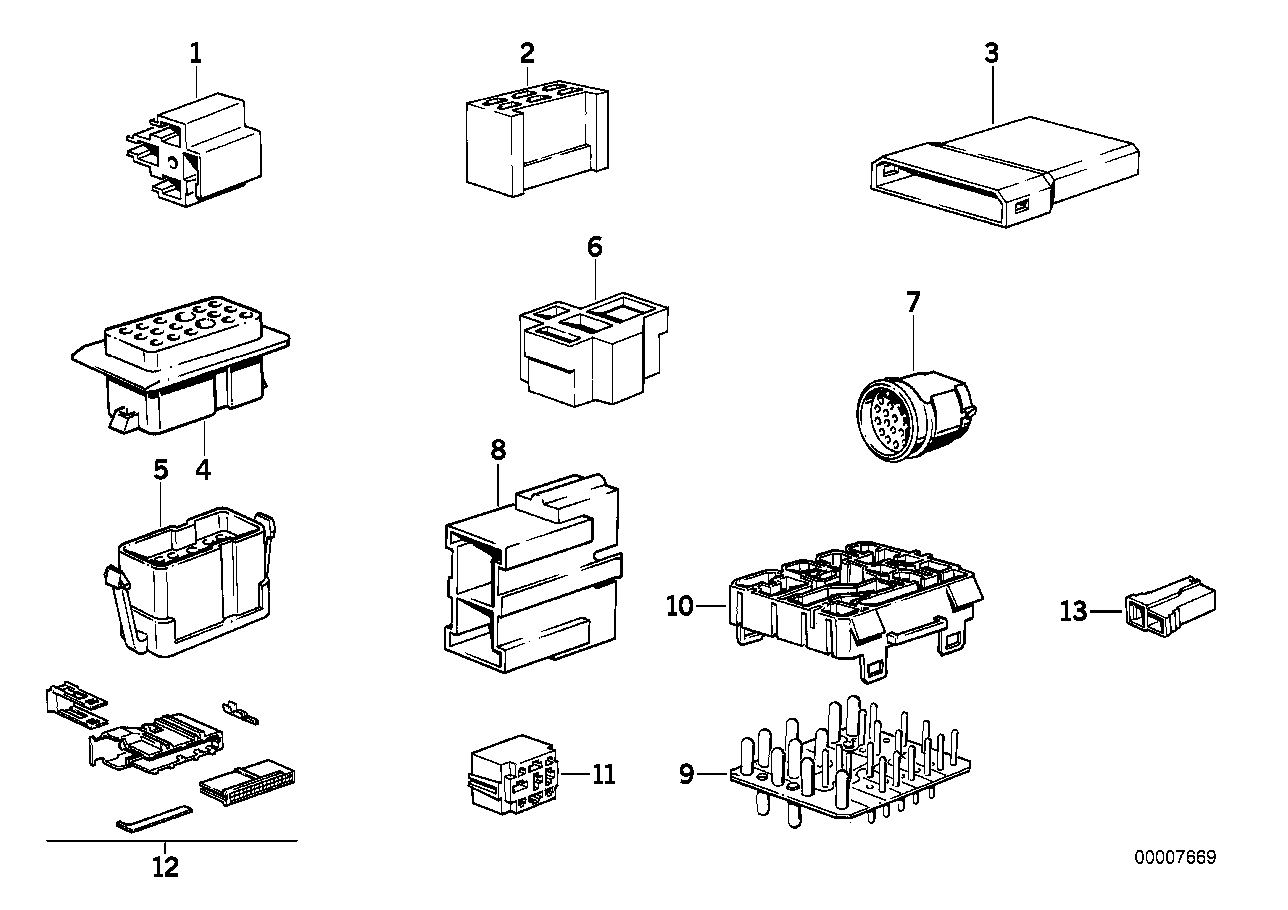 Genuine BMW 61131363752 E28 E23 Plug Terminal For Head Light (Inc. 730, M5 & 524td)