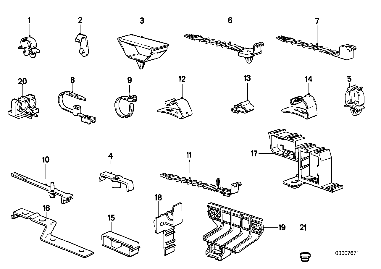 Genuine BMW 61138353438 E36 E31 Cable Holder (Inc. 325e, 318i & 850Ci)