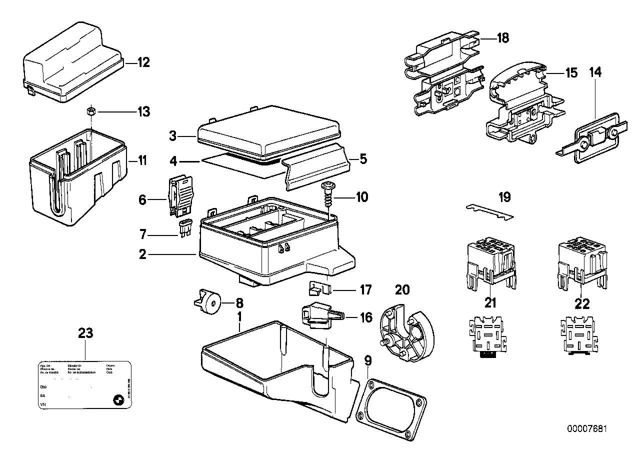 Genuine BMW 61131388270 E31 E32 E34 Fuse Box (Inc. 750i, 850CSi & 730iL)