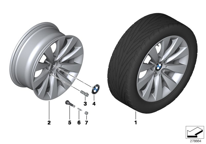Genuine BMW 36116796240 Disc Wheel, Light Alloy, Reflex-Silber 7,5JX17 ET:37 (Inc. 320d, 420d & 430i)