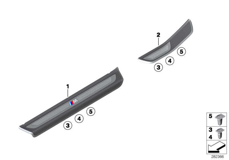 Genuine BMW 51478051705 Trim Panel For Sill Cover, Left M (Inc. 650iX 4.4, 650iX 4.0 & 640dX)