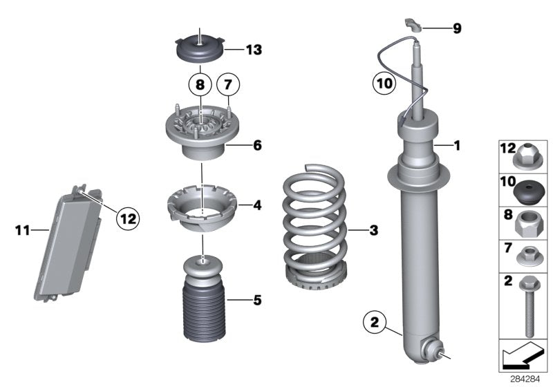 Genuine BMW 33527850118 Spring Strut, Rear (Inc. M6)