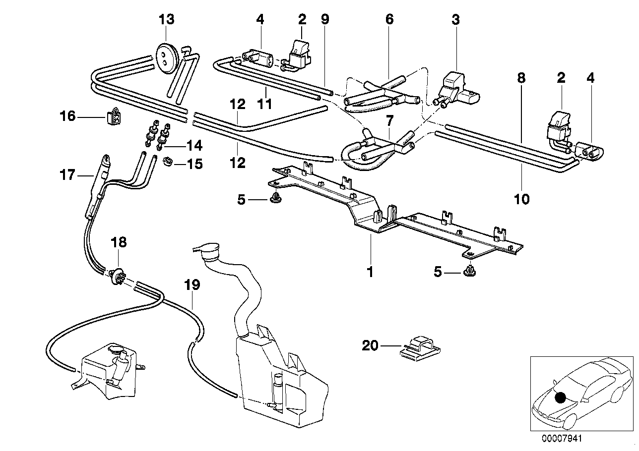 Genuine BMW 61668360695 E38 Left Hose (Inc. 740i, 750iL & 730iL)