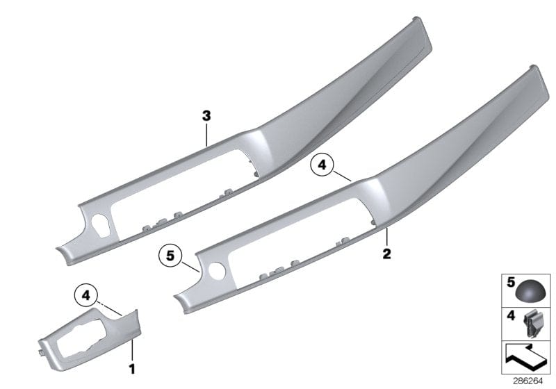 Genuine BMW 51459166649 F10 F11 Trim Instr.Panel Glossy Black Passenger PERLGLANZ CHROM (Inc. 525d, 535iX & M550dX)