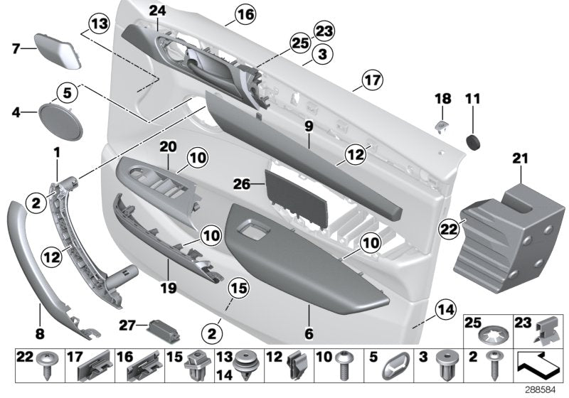 Genuine BMW 51417464292 F25 F26 Speaker Cover, Front Right SCHWARZ (Inc. X4 & X3 28dX)