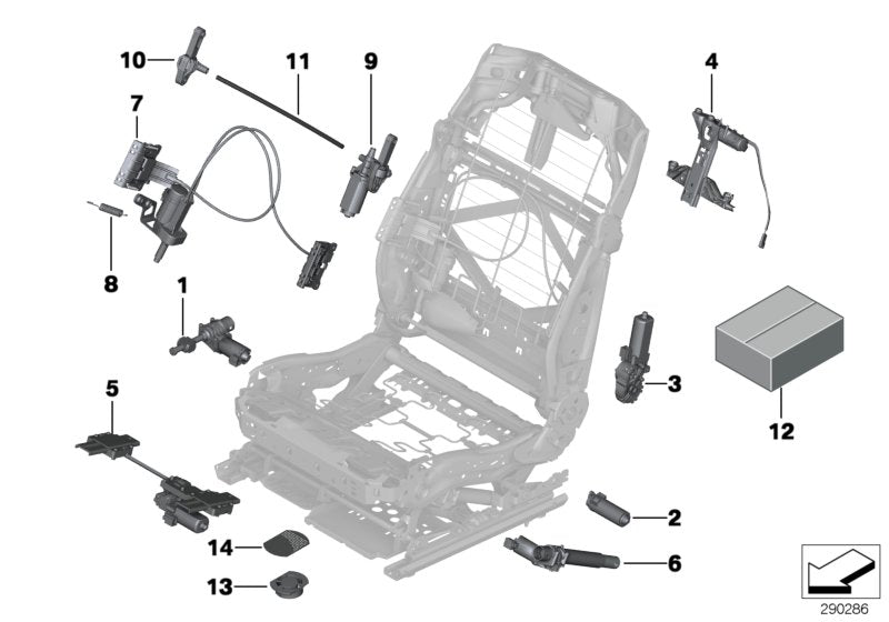 Genuine BMW 52107242074 Drive Unit, Backrest Width Adjustment (Inc. Alpina B7LX, 750iX & 740Li)
