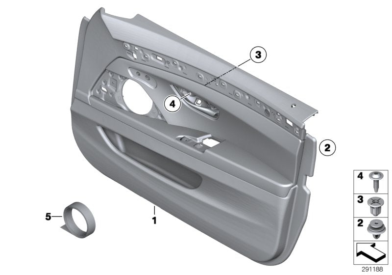 Genuine BMW 51417273049 Door Panel, Leather, Front Left VENETOBEIGE (Inc. 528i, 530d & 530i)