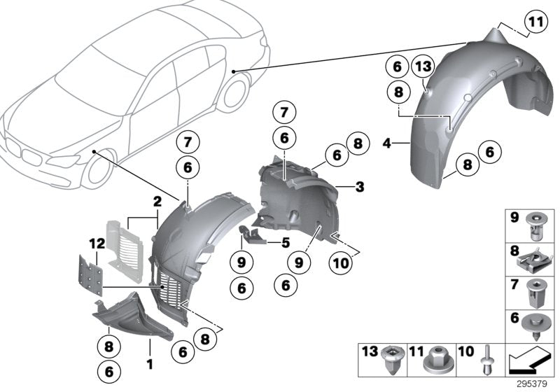 Genuine BMW 51717185270 Cover, Wheell Housing, Rear Right (Inc. 750i, 730dX & Hybrid 7L)