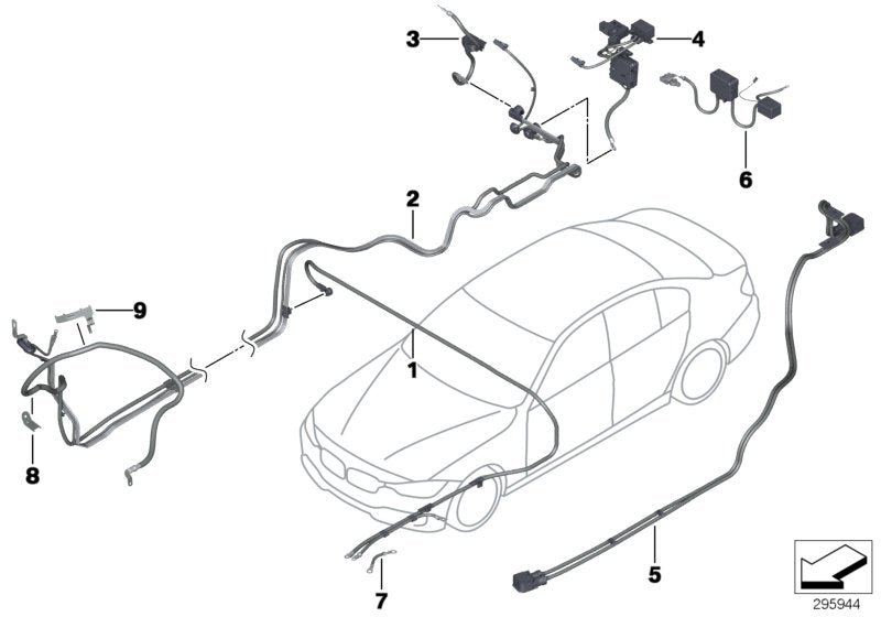 Genuine BMW 61129292748 Battery Cable Positive, Below-Floor HYBRID (Inc. Hybrid 3)