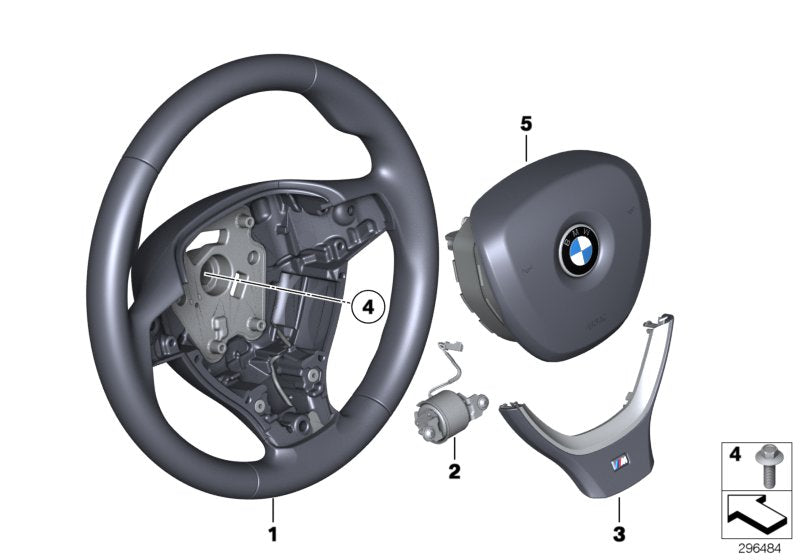 Genuine BMW 32337842807 Sports Strng Whl,Airb.Leath.,Multifunc (Inc. 528iX, 750LiX 4.4 & 750LdX)
