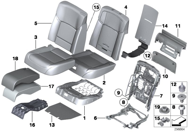 Genuine BMW 52207322744 Cover, Comfort Backrest, Perf. Lthr, Rt LCD5 SAT.BRAUN (Inc. 750dX, 740LiX & 750LdX)