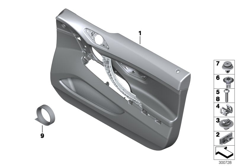 Genuine BMW 51417304292 Door Lining Leather Right ZIMTBRAUN (Inc. 650iX, 650iX 4.4 & 650iX 4.0)