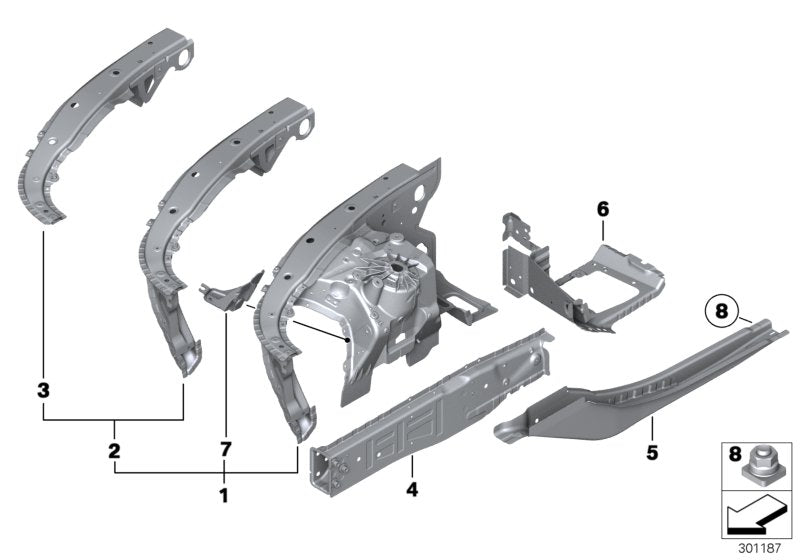 Genuine BMW 41107204080 RR6 Holder, Brake Hose, Right (Inc. 535dX, 550iX & 750LiS)