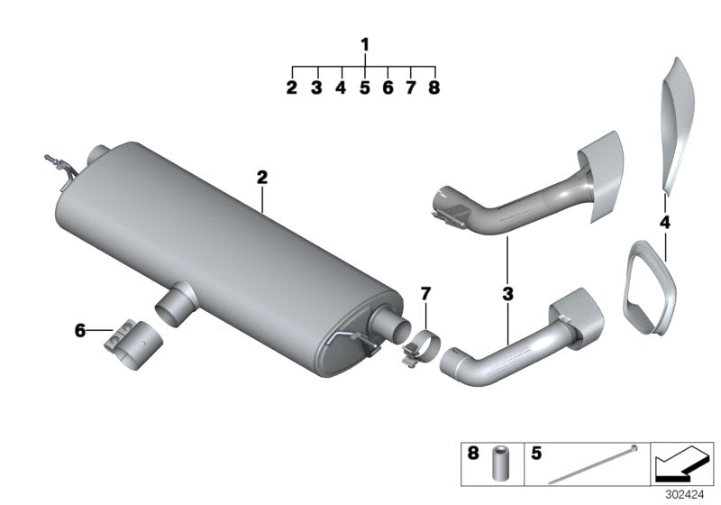Genuine BMW 18302218603 E70 End Pipe With Tip, Black Chrome, Compl. E70N55 LCI (Inc. X5 35iX)