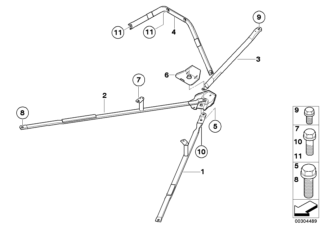 Genuine BMW 51717239859 E93 Pull Rod Left (Inc. 318i, 320i & 323i)