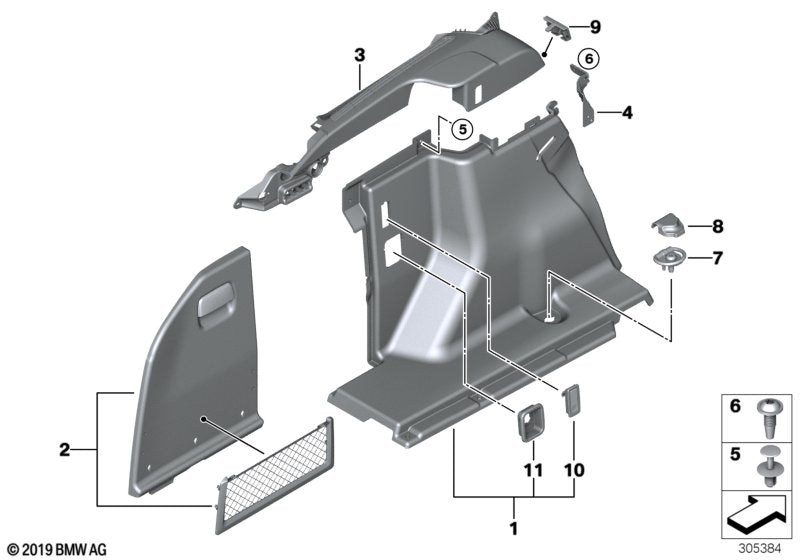 Genuine BMW 51477293671 Left Trunk Trim OYSTER (Inc. 328dX, 340iX & 330iX)
