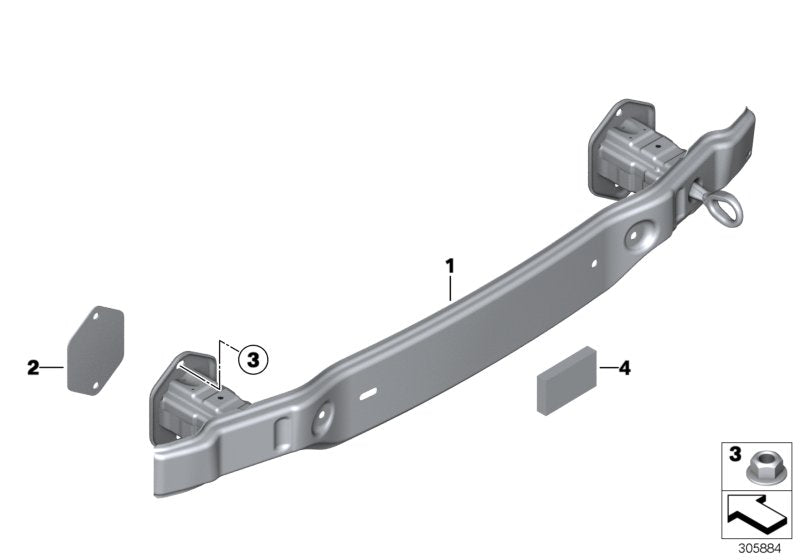 Genuine BMW 51127285516 F22 Carrier, Bumper Rear (Inc. 228iX, M2 & 230iX)