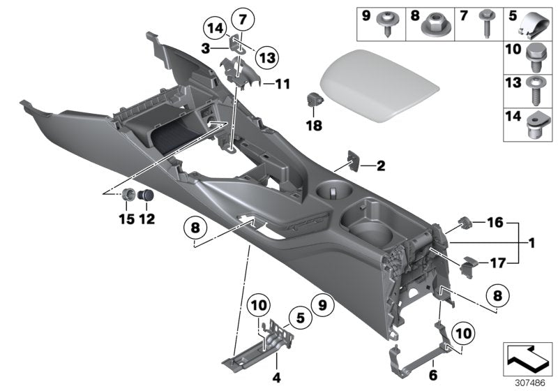 Genuine BMW 51169285157 E84 Center Console SCHWARZ (Inc. X1)