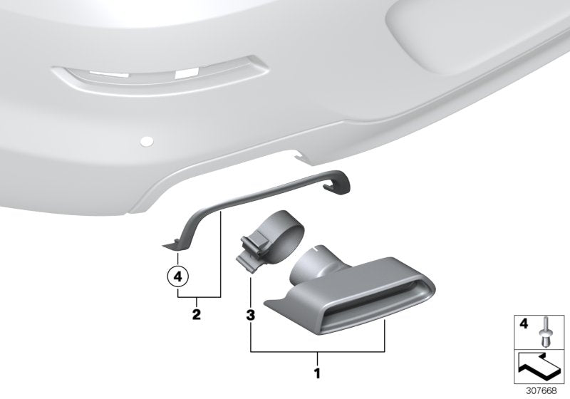 Genuine BMW 18302298449 Tailpipe Tip, Chrome "M PERFORMANCE" (Inc. 535d & 535dX)