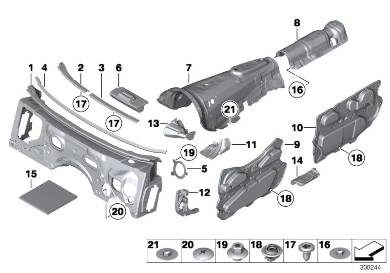 Genuine BMW 51487179516 Sound Insulating Door Front Right (Inc. 750i, Alpina B7L & Hybrid 7L)