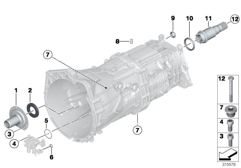 Genuine BMW 23108609418 E91 Adapter Shaft (Inc. 335iX, 335xi & 435iX)