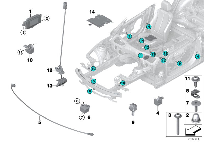 Genuine BMW 07149216177 G06 G16 Clip For Sheet Metal Nut M6 (Inc. 650iX, 220d & 620dX)